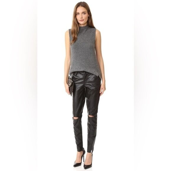 Free People One Teaspoon Apollo Pant Straight Leg Faux leather Black Size XS - Picture 7 of 16